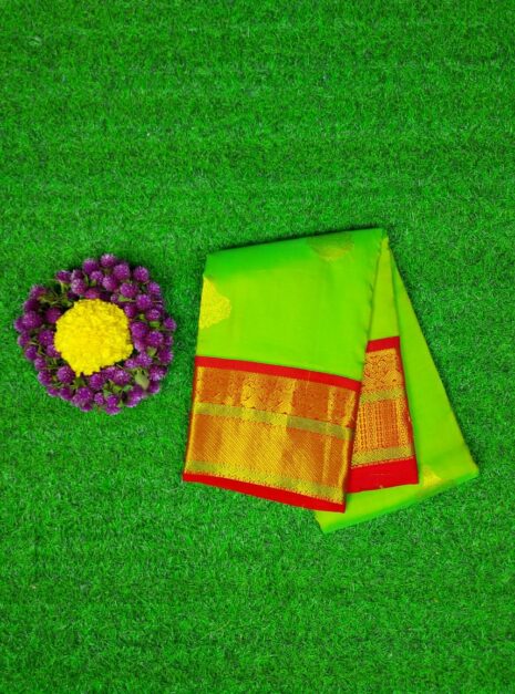 Kanchipuram Green Saree Red Border
