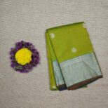 Kanchipuram Green Saree Silver Border