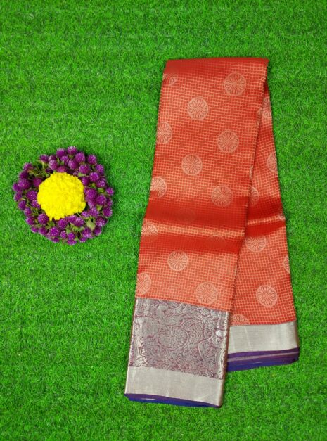 Kanchipuram-Red-Saree-Purple-Border-1 Kanchipuram-Red-Saree-Purple-Border-1