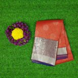 Kanchipuram Red Saree Purple Border